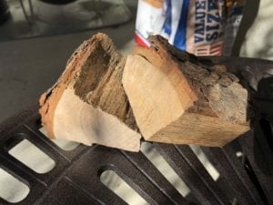 Two chunks of pecan smoke wood