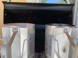 Sparks flying off Kingsford Original 1984