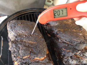 Temping finished pork butts