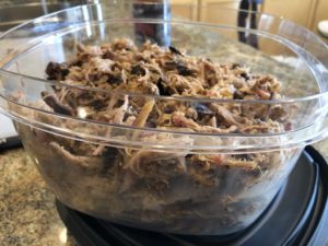 Container of pulled pork