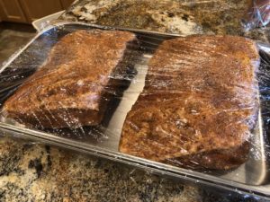 Rubbed pork butts