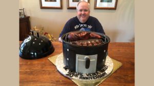 Chris Allingham with TVWB 20th Anniversary WSM Cake