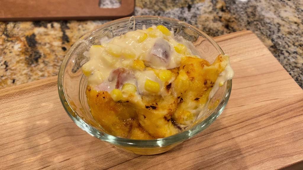 Kansas City Style Cheesy Corn in serving cup