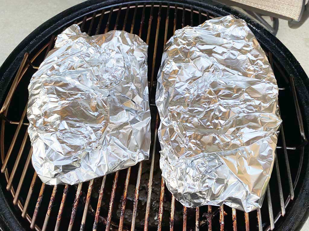 Pork Butts In Foil Pans - The Virtual Weber Bullet