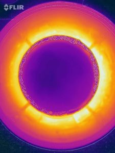 Infrared photo of hot WSM showing the burn zone