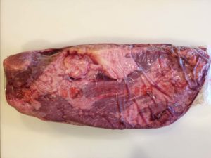 Whole USDA Prime CAB brisket in Cryovac