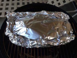 Brisket wrapped in foil