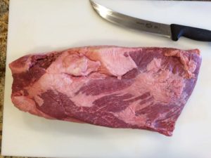 Untrimmed flat side of brisket