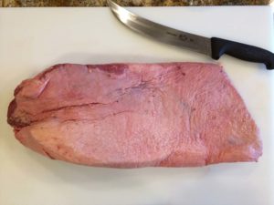 Untrimmed brisket point side