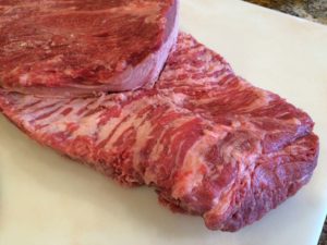 Close-up of trimmed brisket point