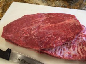 Close-up of trimmed brisket flat