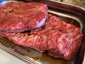 Injected brisket ready for the refrigerator