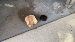 One chunk of apple smoke wood