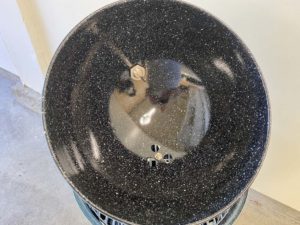 Interior spatter coating in Glen Blue