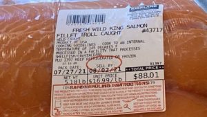 Close-up of package label