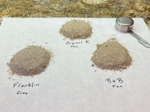 Three ashes side by side