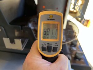 Measuring Kingsford temperature with an infrared thermometer