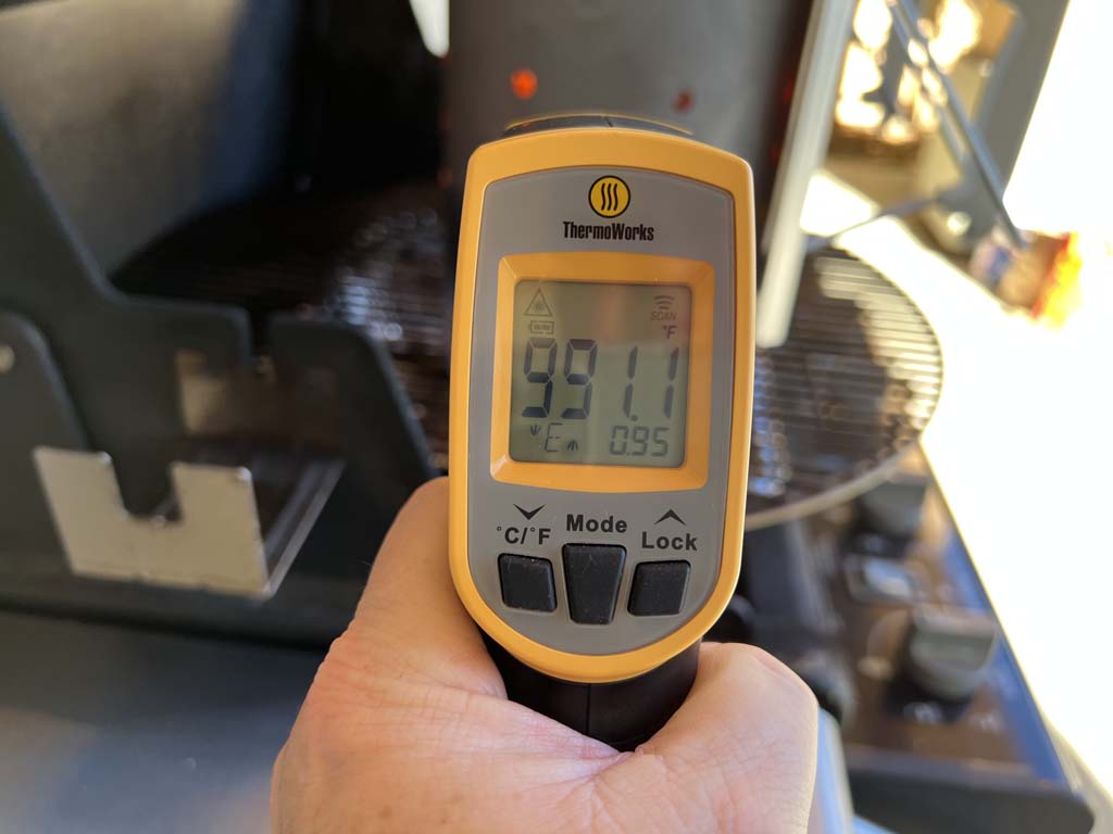 Measuring Kingsford temperature with an infrared thermometer