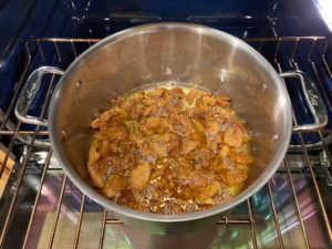 Brisket fat rendered 4 hours in oven