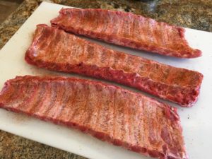 Rub applied to bone side of ribs