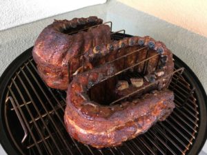 Ribs in a rib rack in the WSM